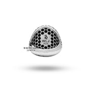 Gothic Style Men's Silver Ring with Fantasy Art Design