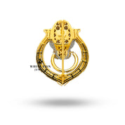 Jaguar Panther gold plated brooch worn on a black dress for elegant styling