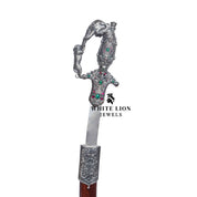 Artisanal quality of Gaj-Gamini Sword, perfect for collectors and decor enthusiasts.