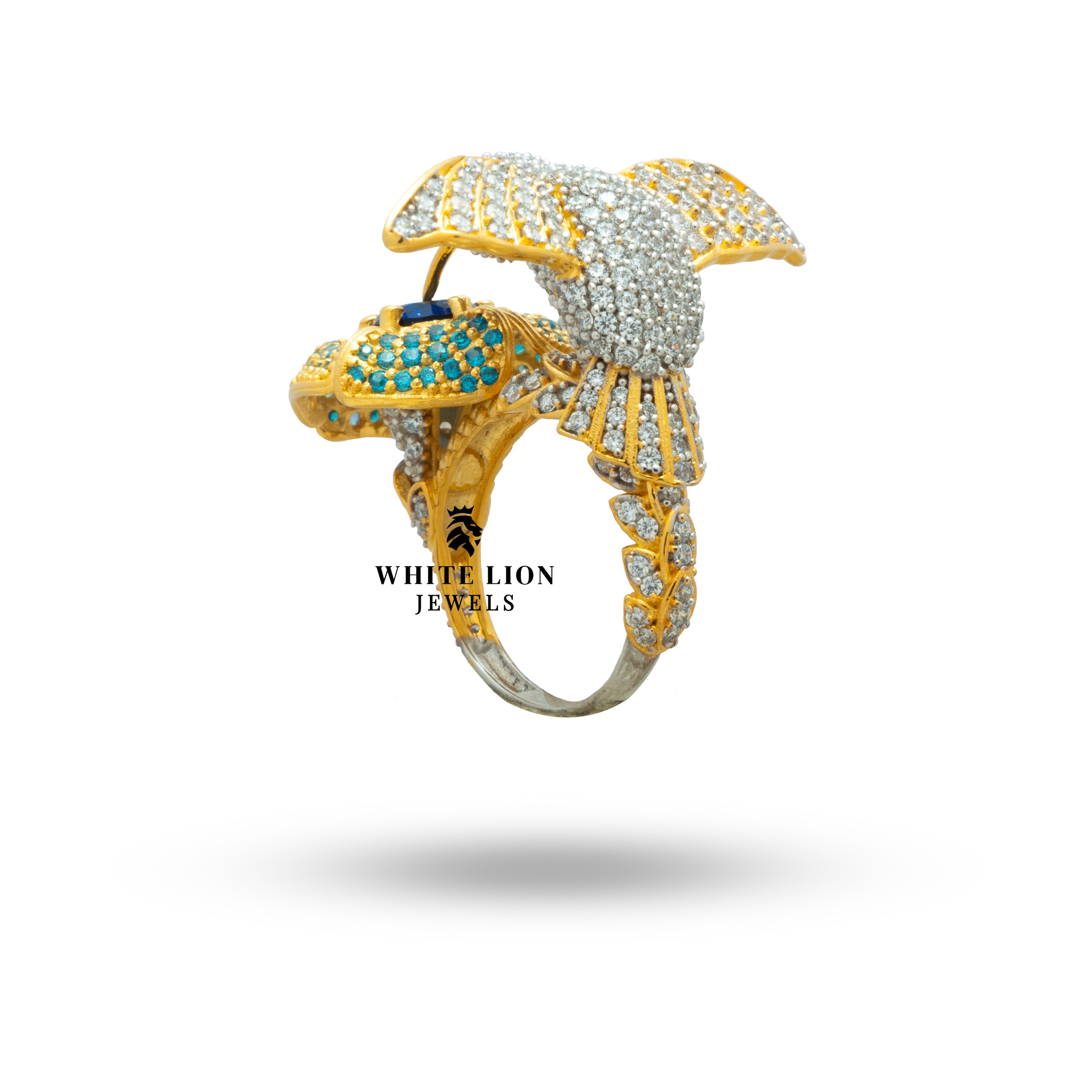 Stylishly paired Elegant Humming Bird 925 Sterling Silver Ring with casual clothing for a chic look.