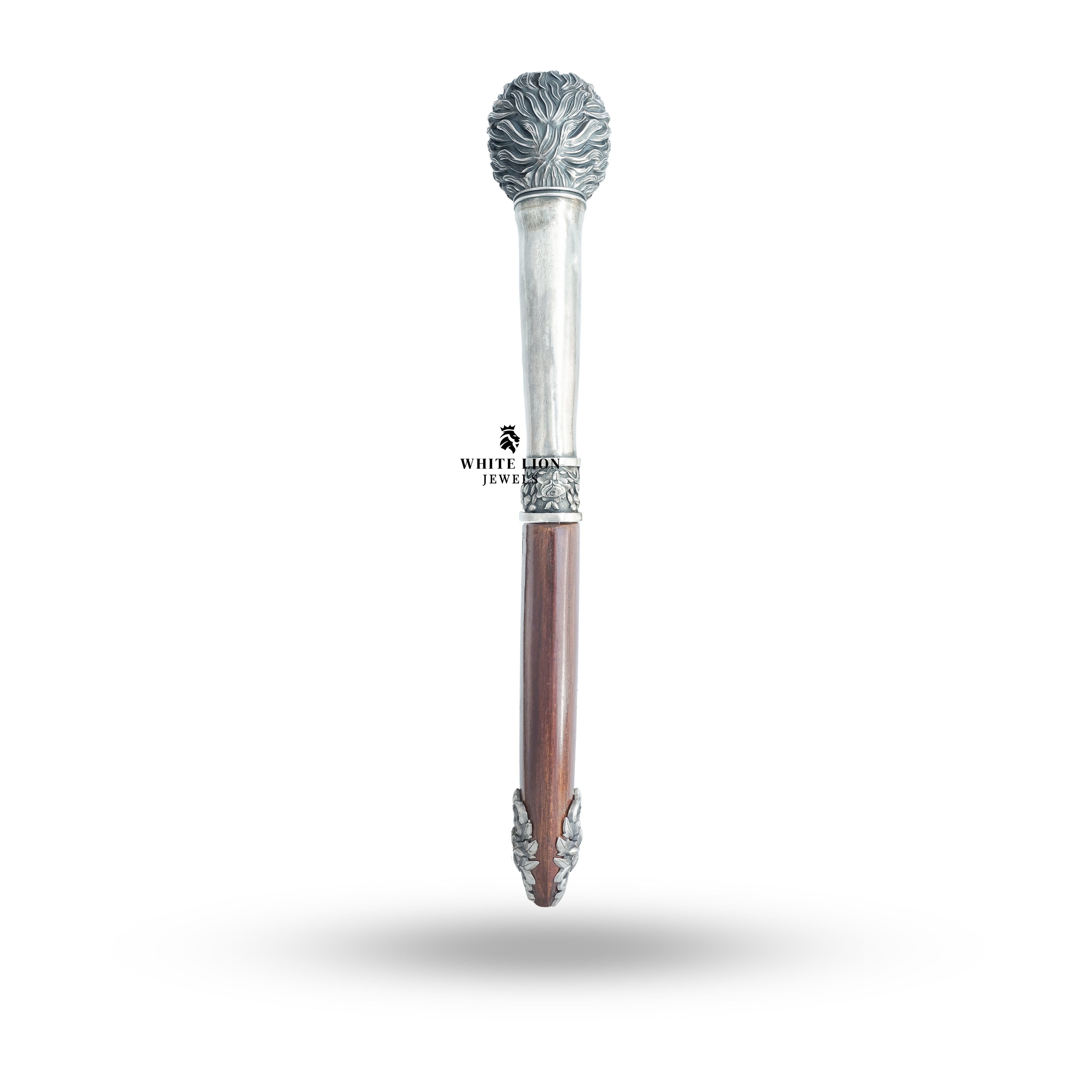 Stunning display of the Lion Head Katar, the ultimate statement jewelry piece.