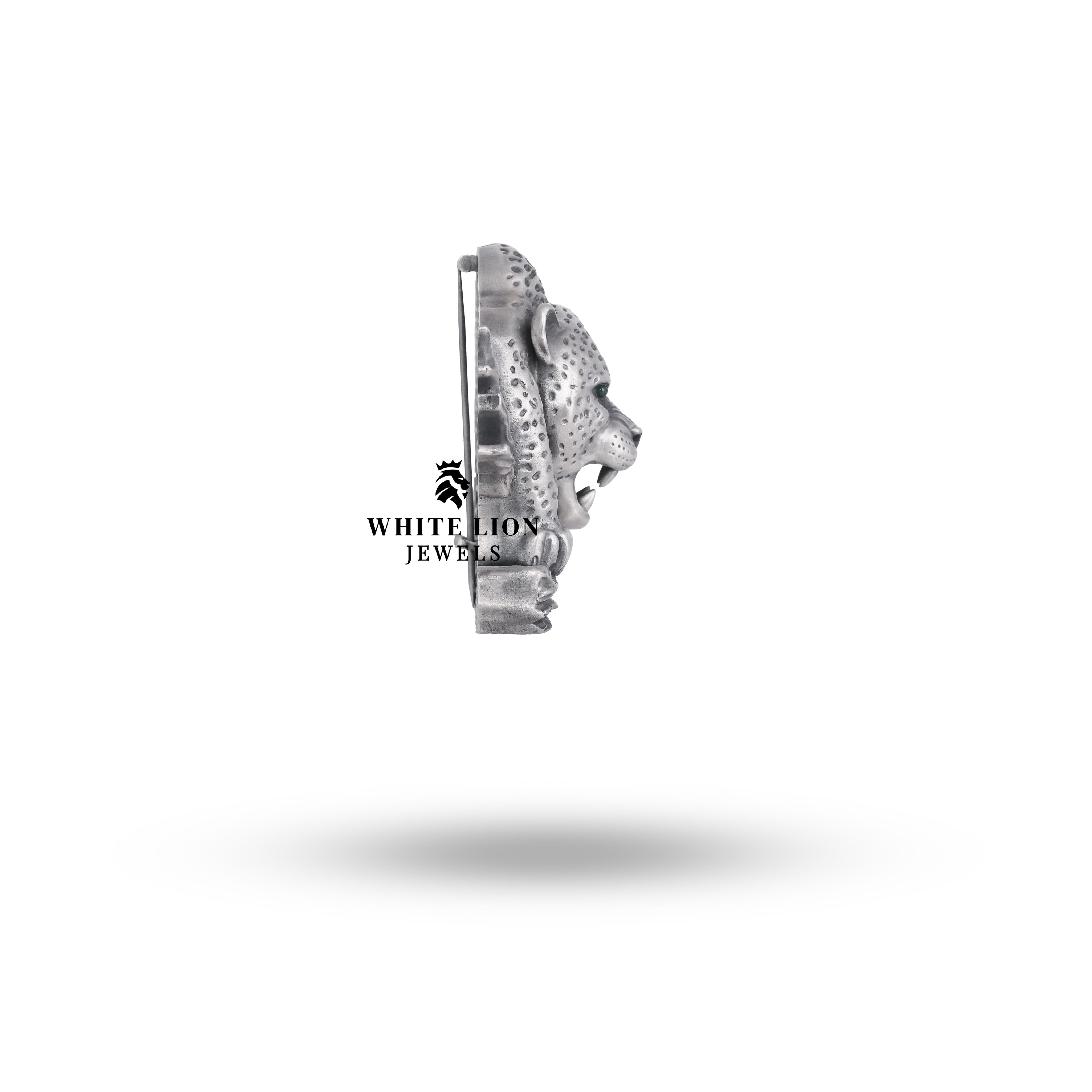 Nature-inspired 3D Panther Brooch in oxidized silver, ideal for adding a wild touch to any outfit.