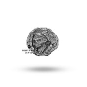 Angled view showing intricate design of Gothic Skull Eagle Men Ring in oxidized silver.