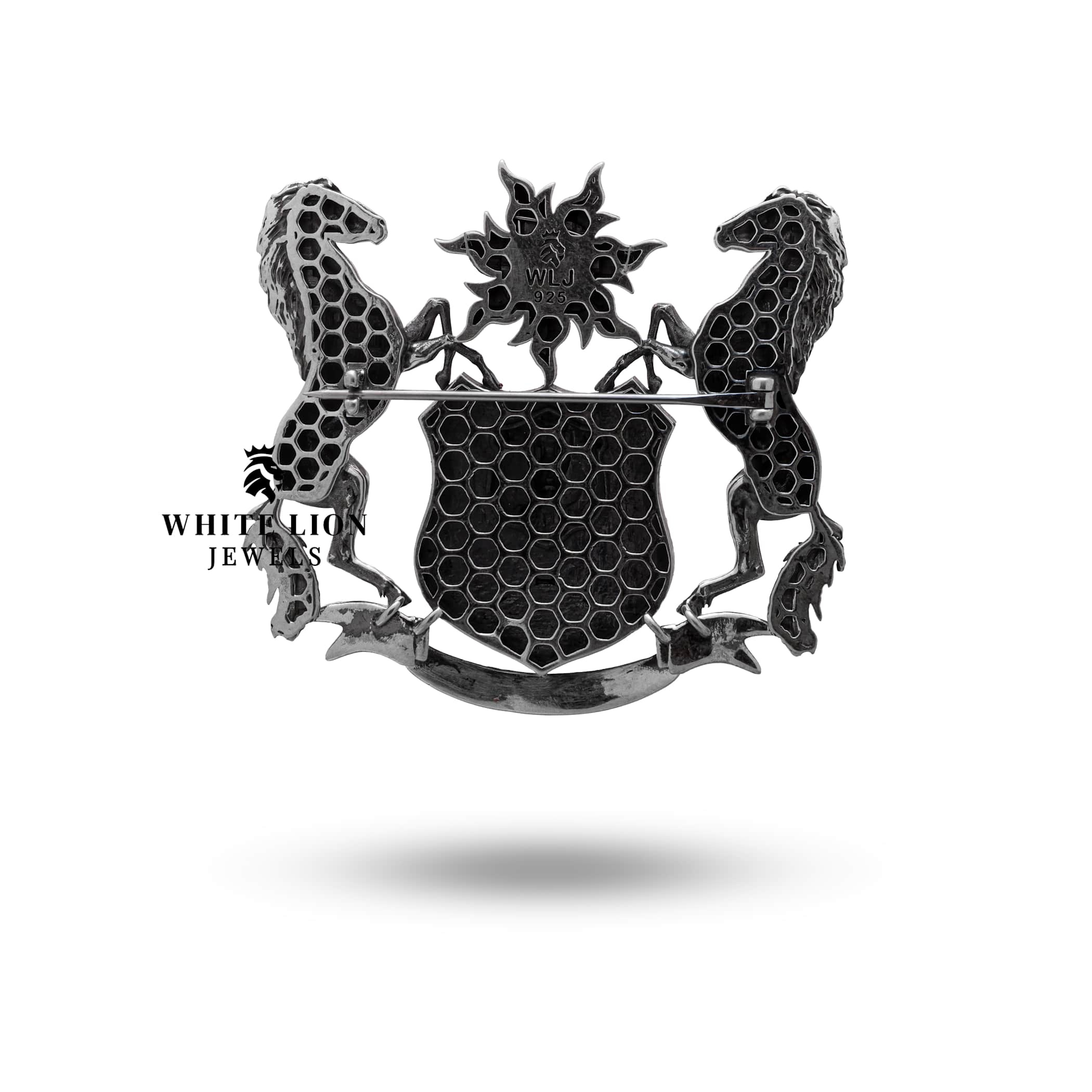 Luxury Warrior Themed Brooch in Silver, Perfect for Formal Wear