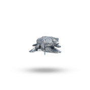 Elegant woman wearing the Crocodile 925 Sterling Silver Shoulder Brooch with evening attire.