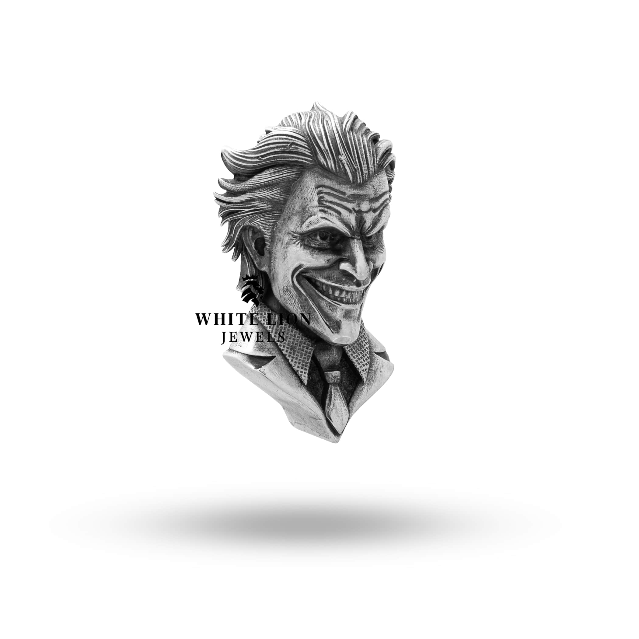 Back view of the Joker Humorist Clown in 925 Sterling Silver, showcasing the brooch clasp mechanism and smooth finish.