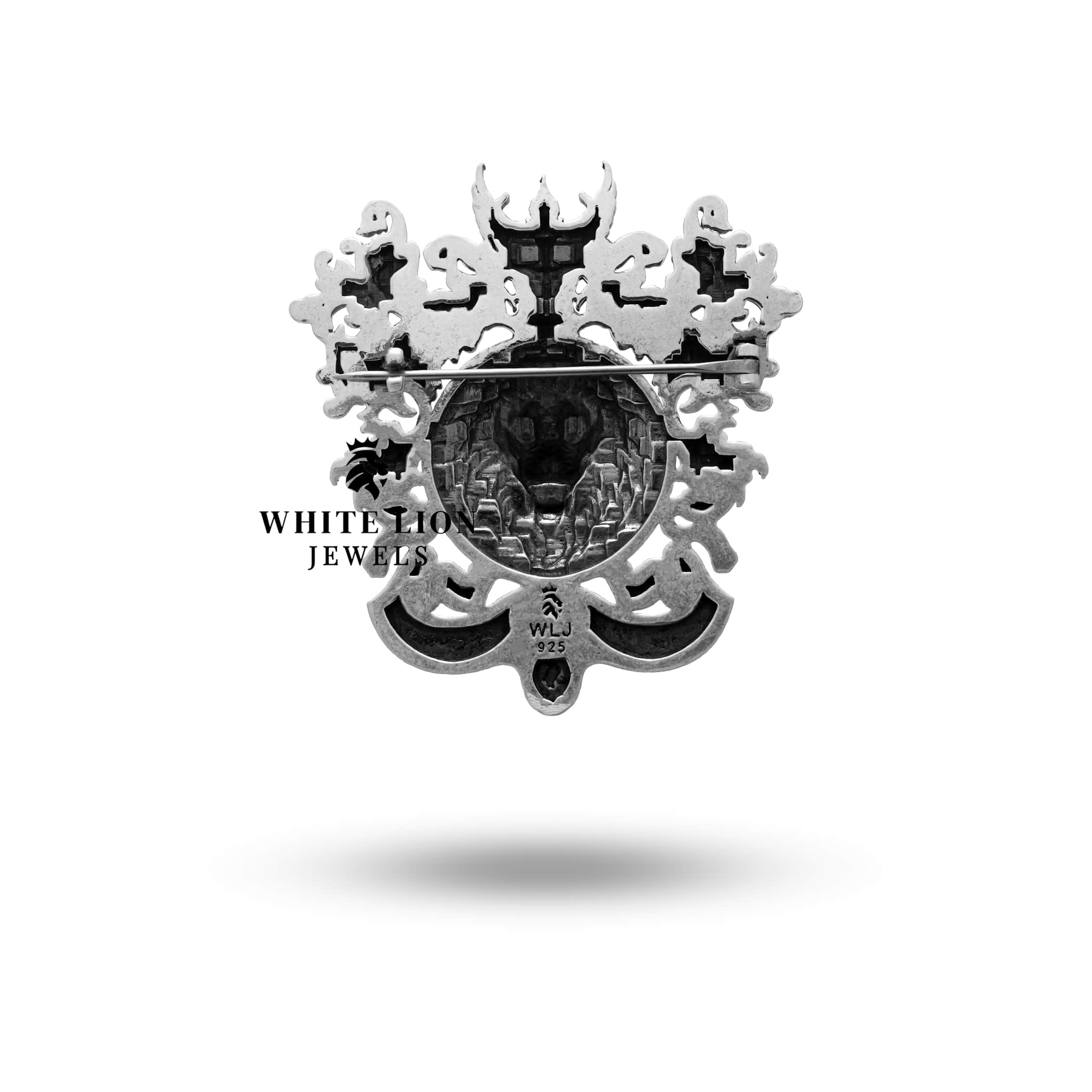 White Lion Jewels' Vigilance themed piece, Nickel Free brooch in luxurious, unique design.
