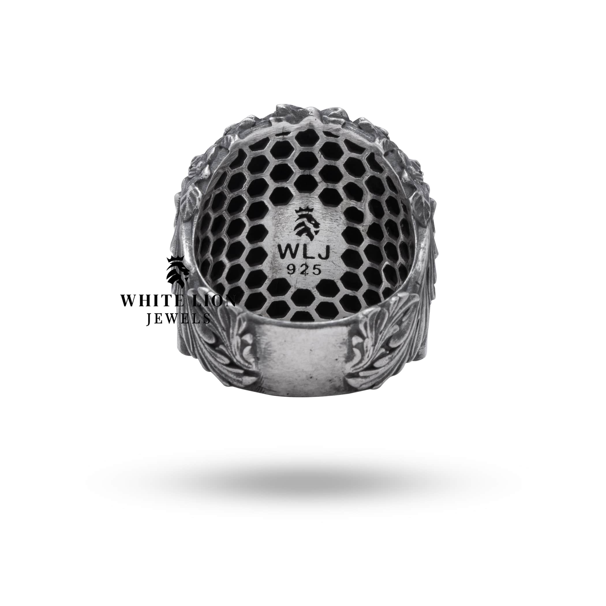 Half Jaw Flower Leaves 925 Sterling Silver Ring worn on hand, demonstrating its elegance and fit.