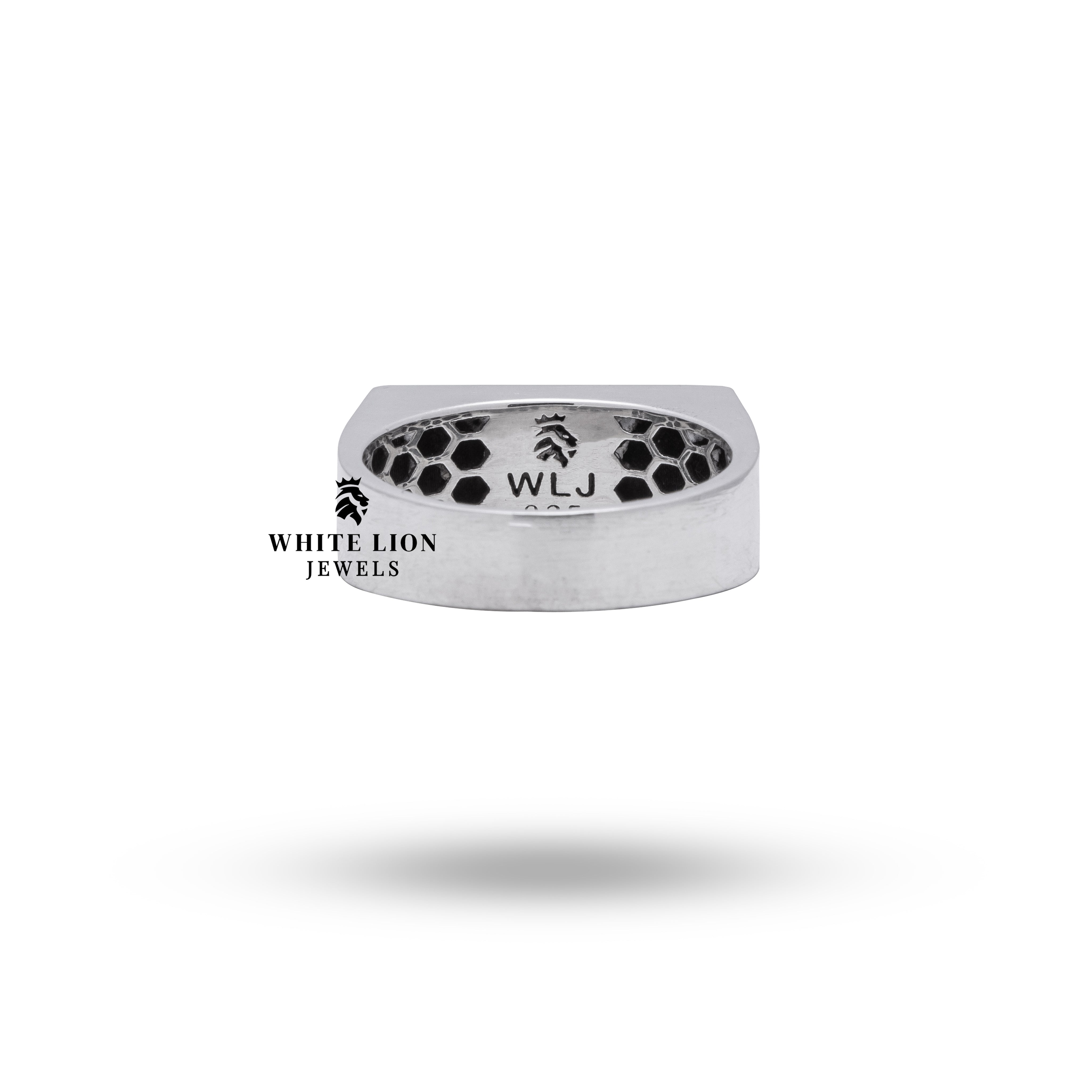 Buried Open Jaw Gothic Skulls 925 Sterling Silver Ring elegantly presented in a jewelry box depicting its luxury and unique design.