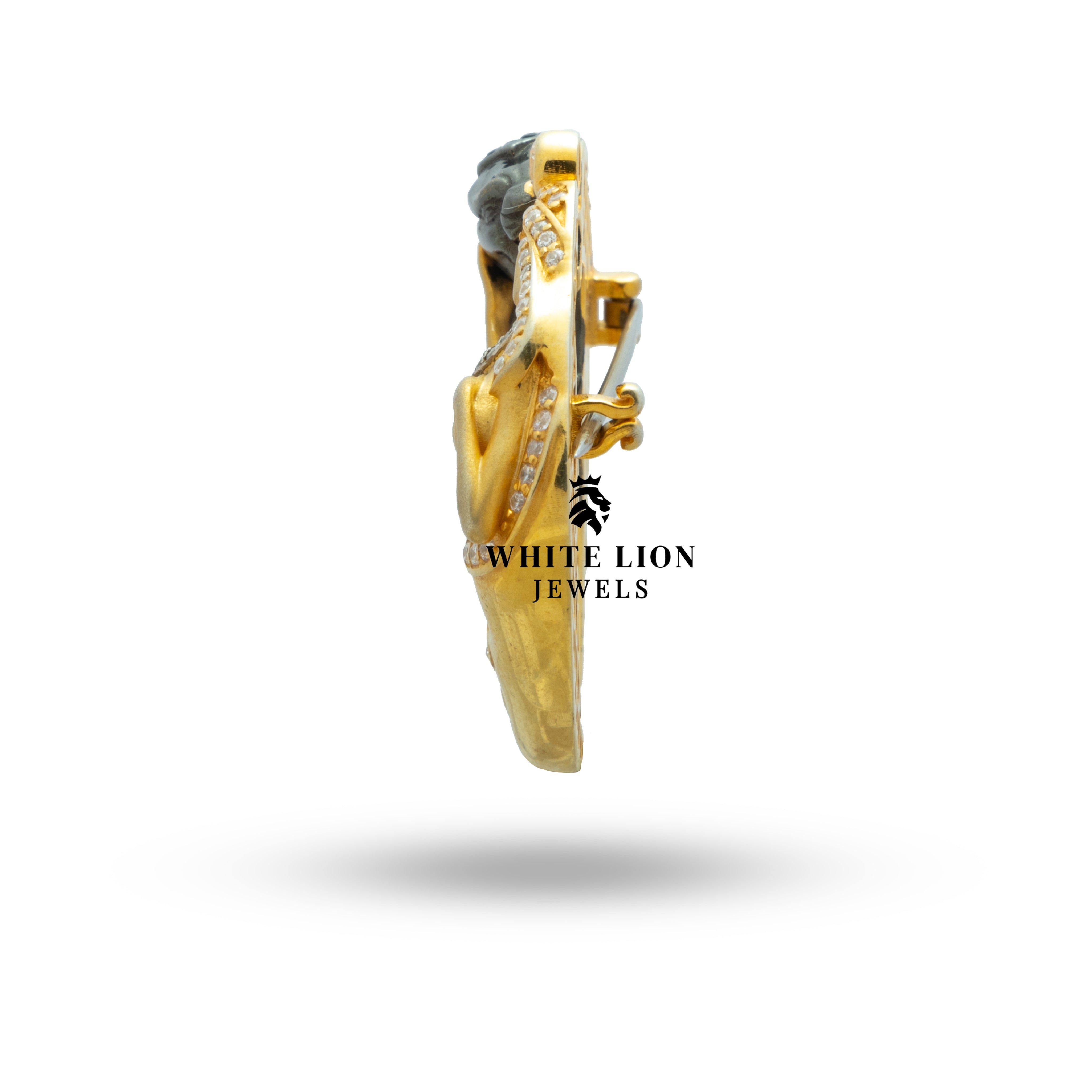 Lady Panther Brooch | 925 Sterling Silver & Gold Plated | Cubic Zirconia Elegant Jewelry