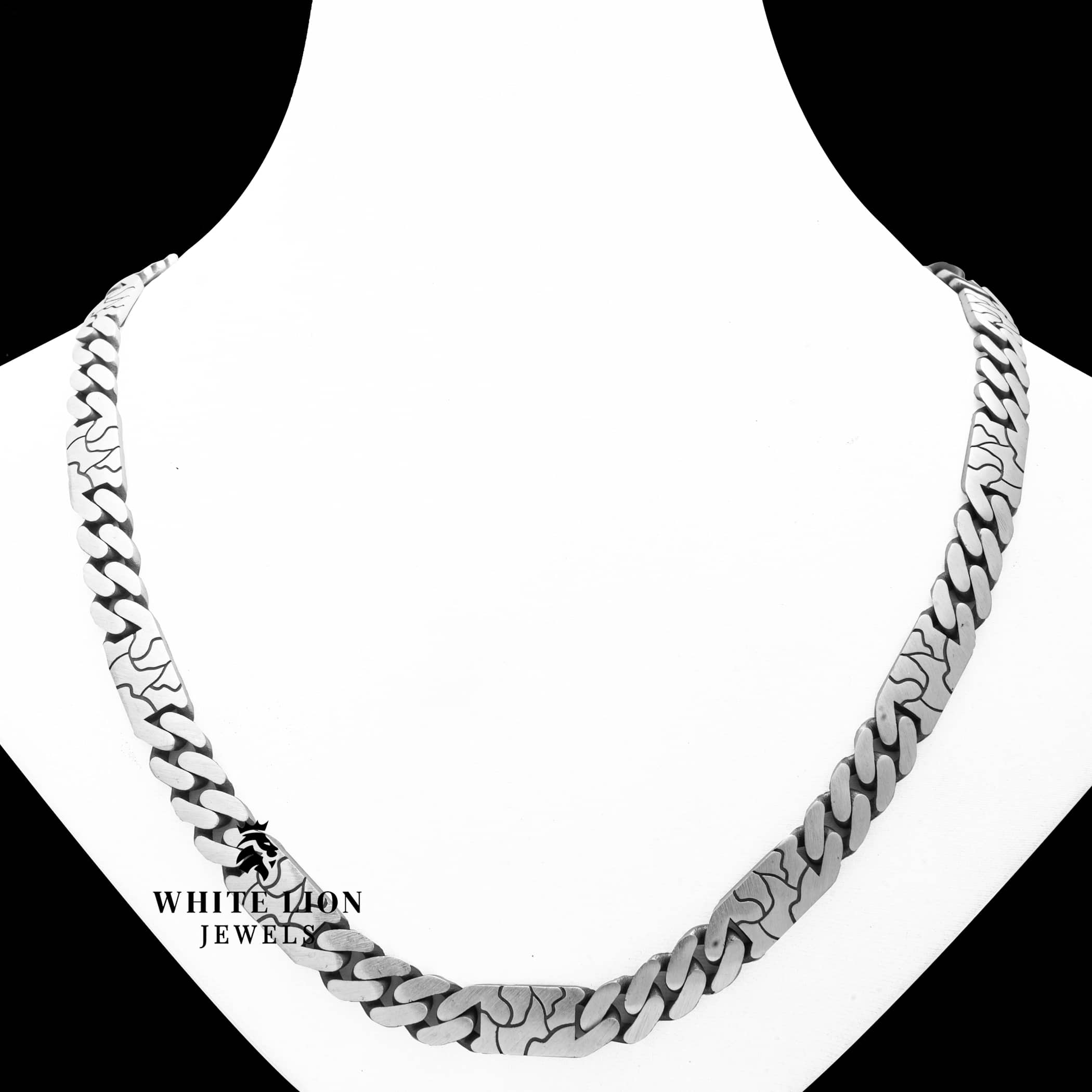 King Style Statement Necklace in 925 Sterling Silver by White Lion Jewels