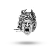 Sterling Silver Ring Embodying Medusa's Mystical Motif