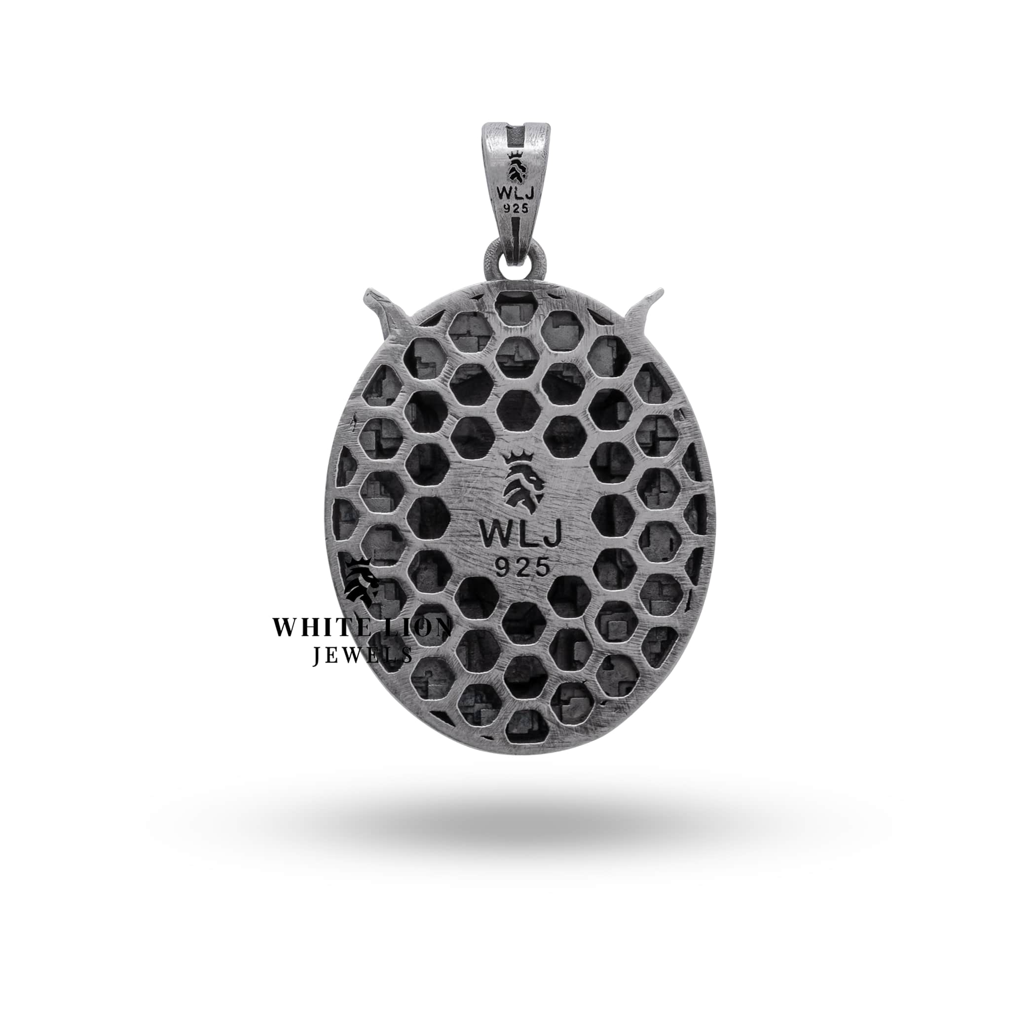 Hannya Oni Mask Dragon Japanese Silver Pendant worn as a stunning accessory, perfect for cultural and artistic events.