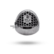 Luxury packaging of Gothic Skull Skeleton Sterling Silver Ring by White Lion Jewels, ready for gifting.