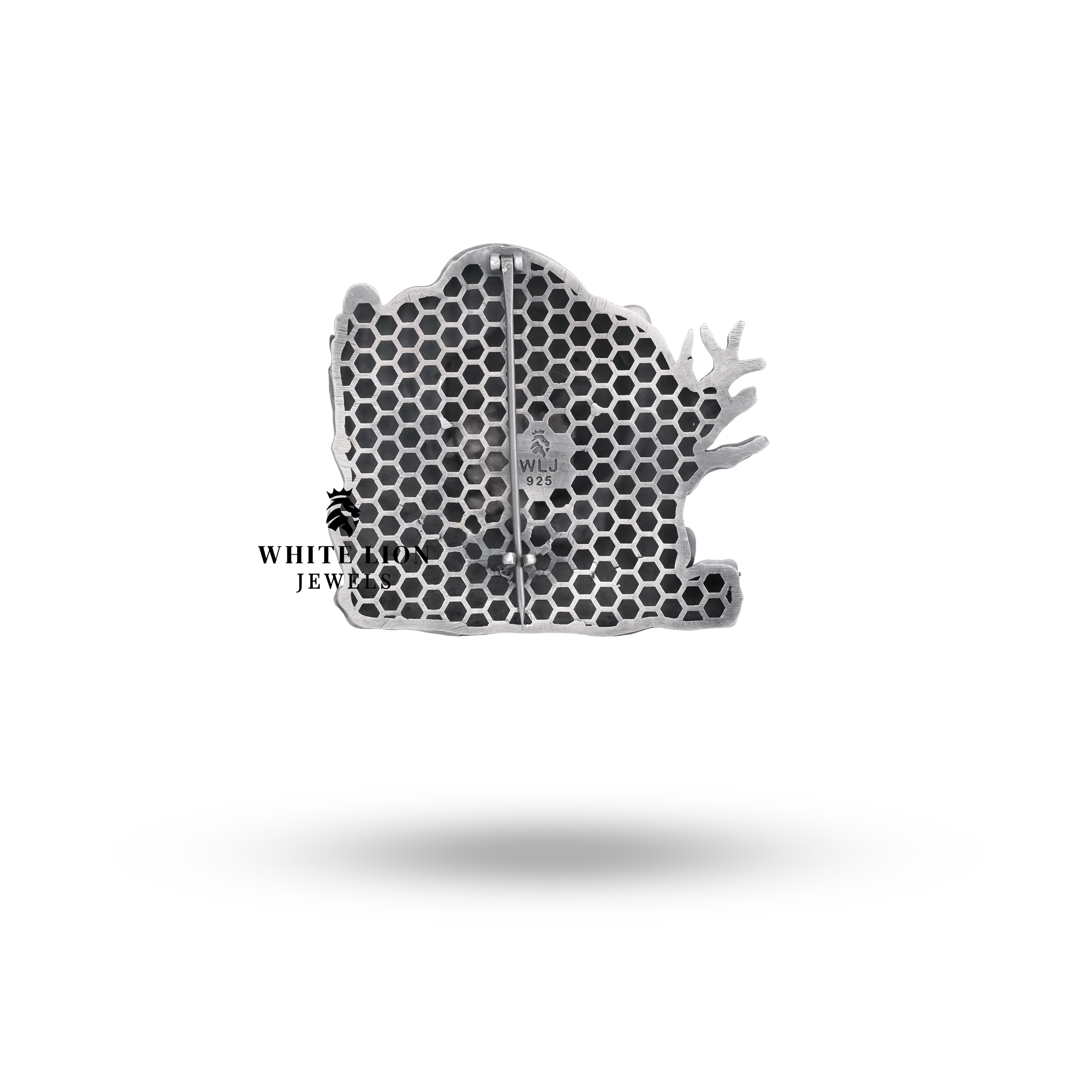 Unique Artisan-crafted 3D Panther Brooch from White Lion Jewels, embodying jungle elegance and sophistication.