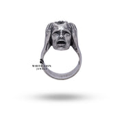 Side angle of Brain Clever Ring highlighting its unique design.