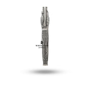 Oxidized silver finish of the Phoenix Fire Bird Fountain Pen on display.