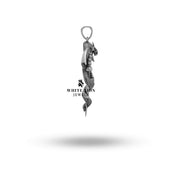 Unique Sterling Silver Jewelry Piece with Dragon and Sword Motif