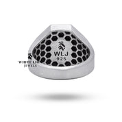 Feature spotlight on Wolf Head Ring highlighting oxidized sterling silver and artistic detailing