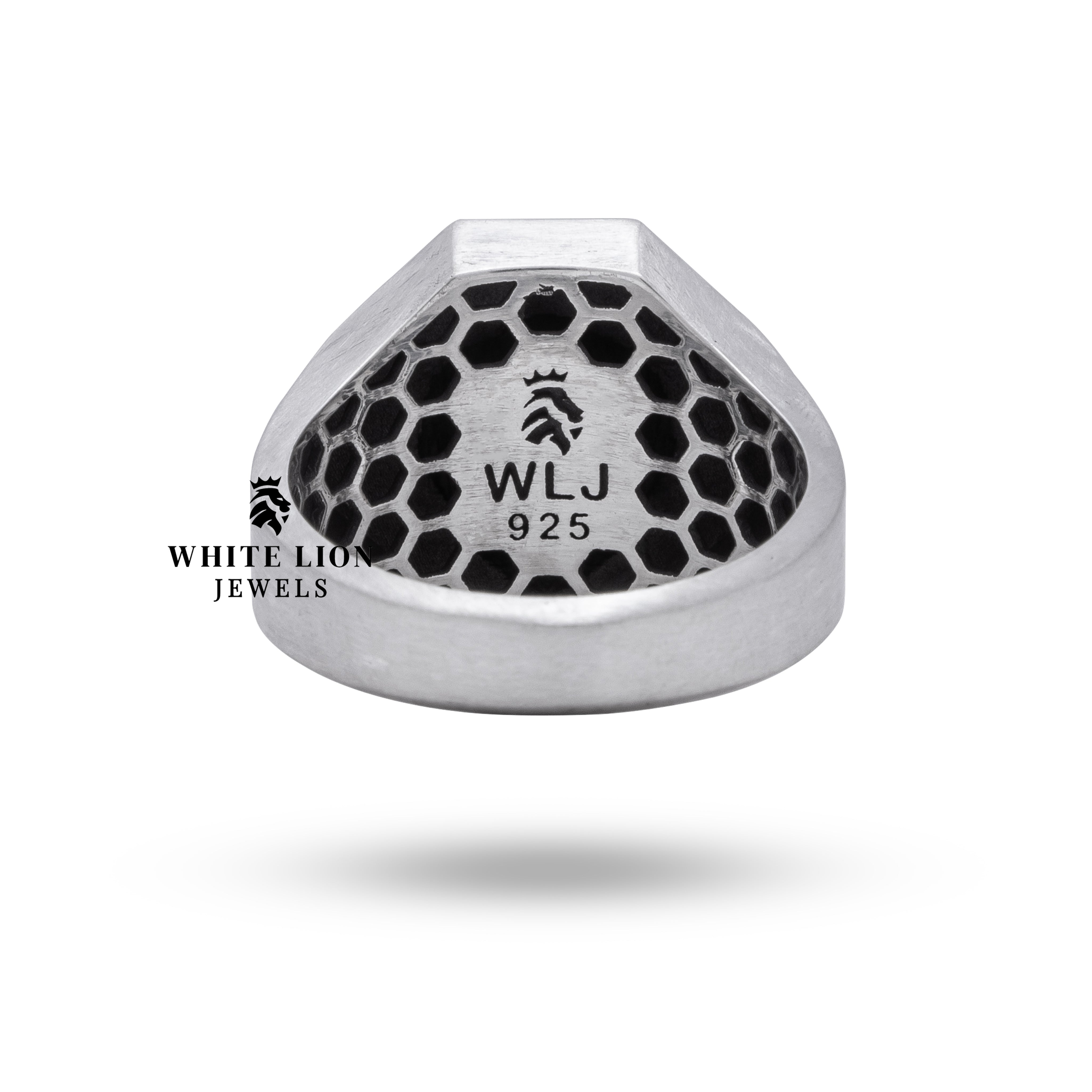 Feature spotlight on Wolf Head Ring highlighting oxidized sterling silver and artistic detailing