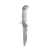 Side view of Eagle Katar 925 Sterling Silver Royal Dagger revealing its elegant length and detailed craftsmanship.