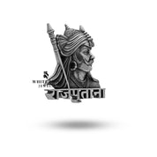 925 Sterling Silver brooch with historical Mewar warrior design, clear coating, nickel free.