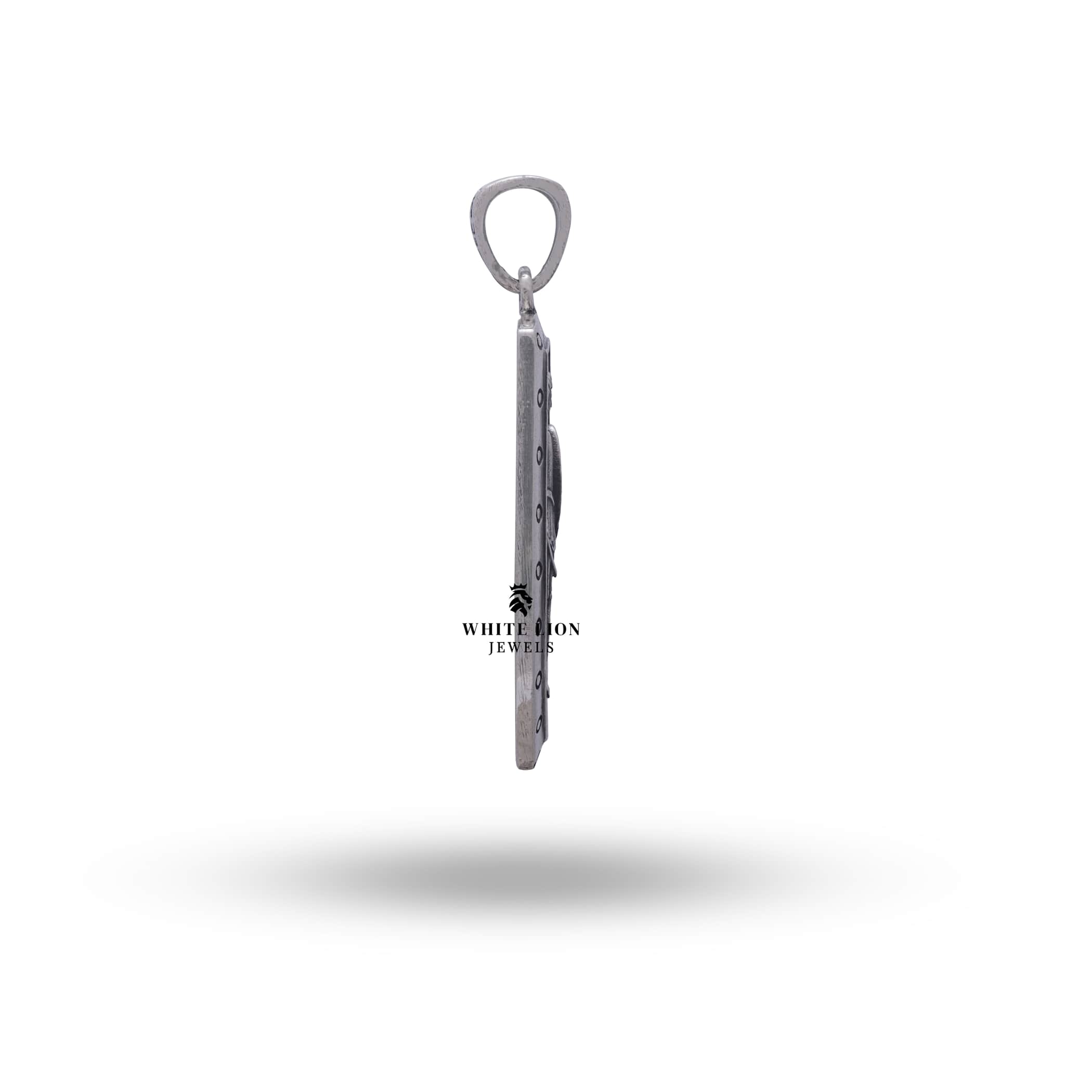 Intricately crafted St Michael pendant made from sterling silver with a spiritual theme.