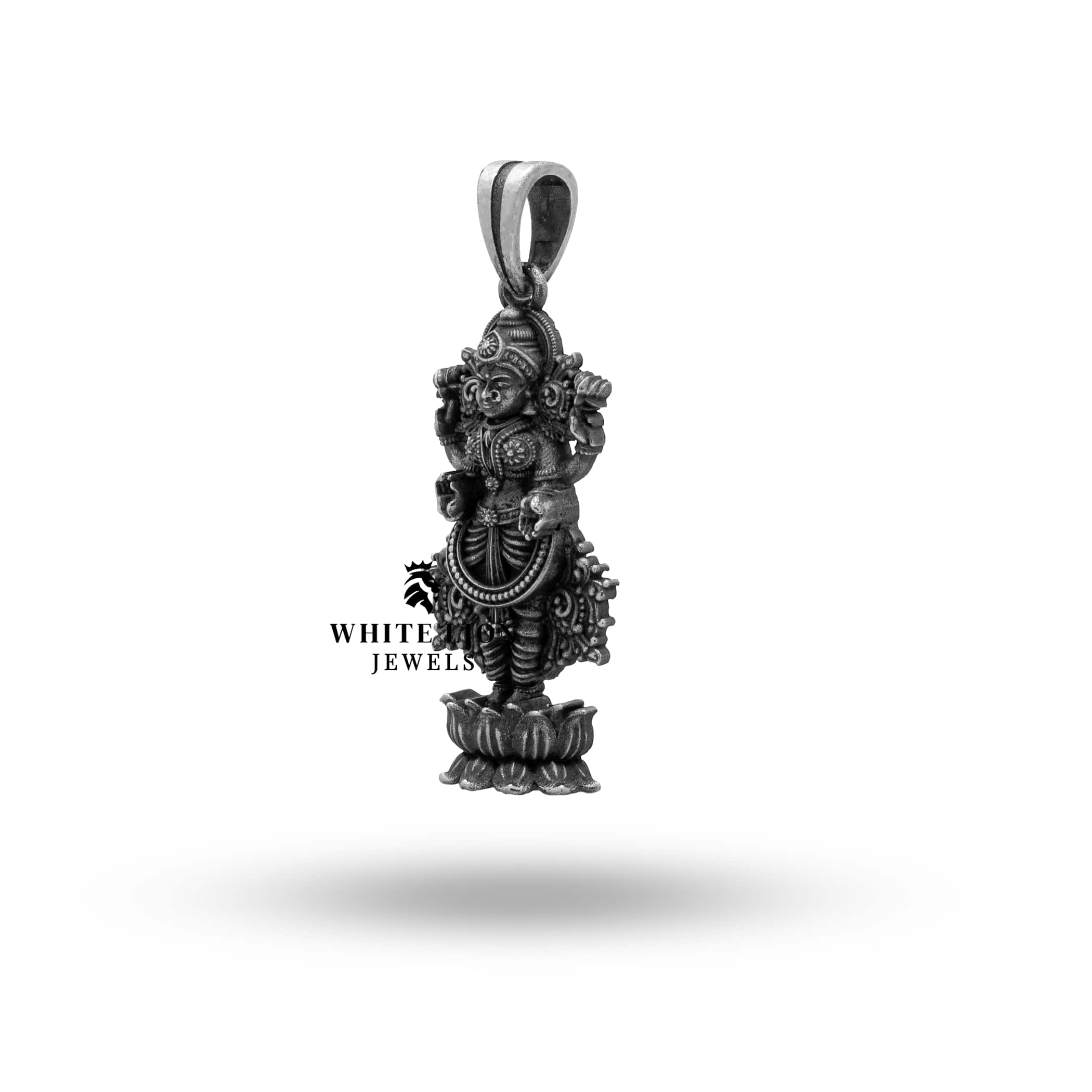 925 Sterling Silver Laxmi Pendant shown on a model, emphasizing its beauty and elegance