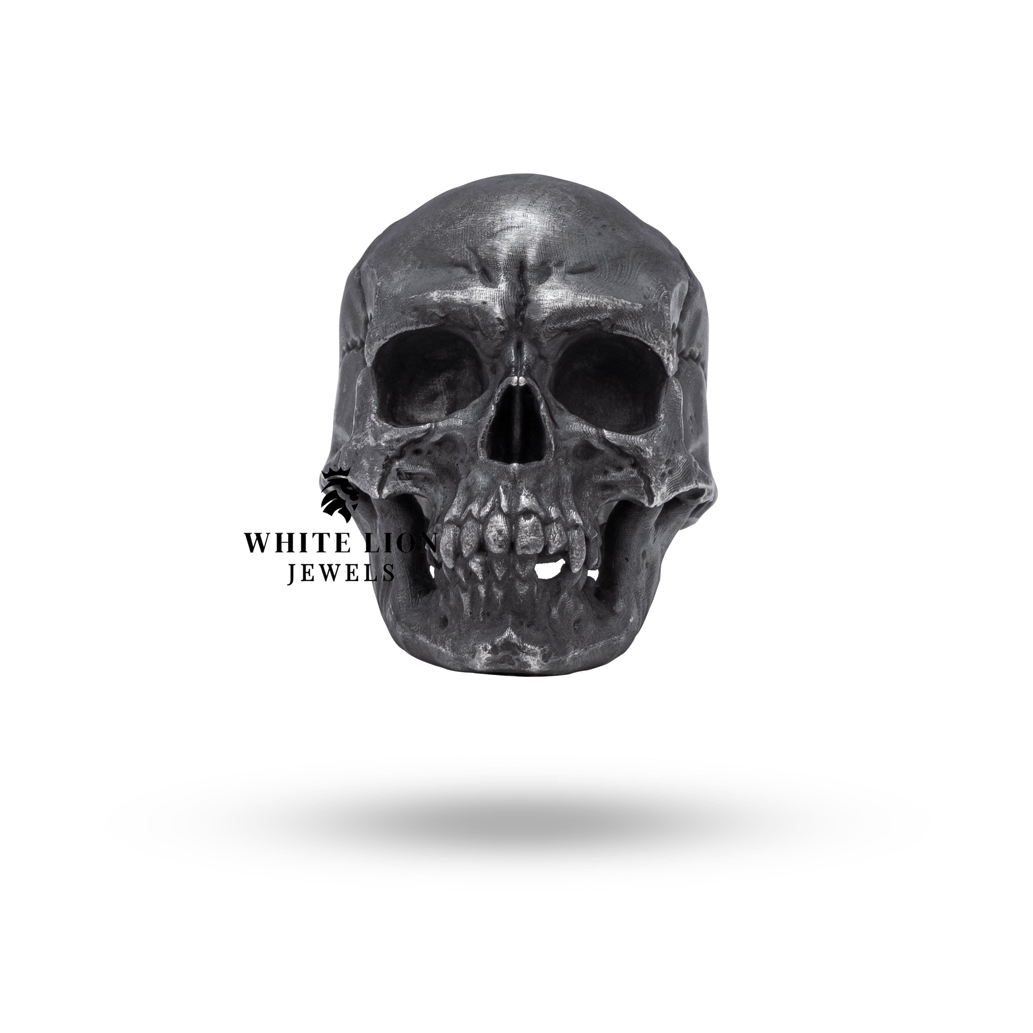 Sterling Silver Skull Ring with oxidized finish, ideal for gothic style lovers.