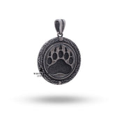 Side view of Viking Bear Paw 925 Sterling Silver Pendant - 3D Artisan Quality