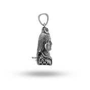 Detailed Lord Shiva pendant in sterling silver with a spiritual theme by White Lion Jewels