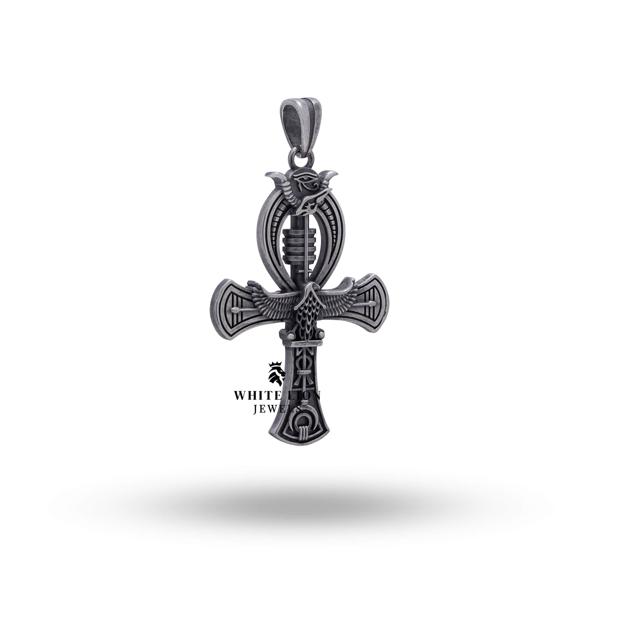 Back view of Ankh Egyptian Cross crafted from 925 Sterling Silver.