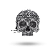 Side view of Half Jaw Flower Leaves 925 Sterling Silver Ring showcasing its detailed craftsmanship.