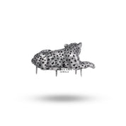 Elegant Sitting Panther 925 Sterling Silver Brooch worn on a stylish blazer
