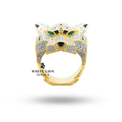 Statement 925 Sterling Silver Gold-Plated Ring with Cubic Zirconia