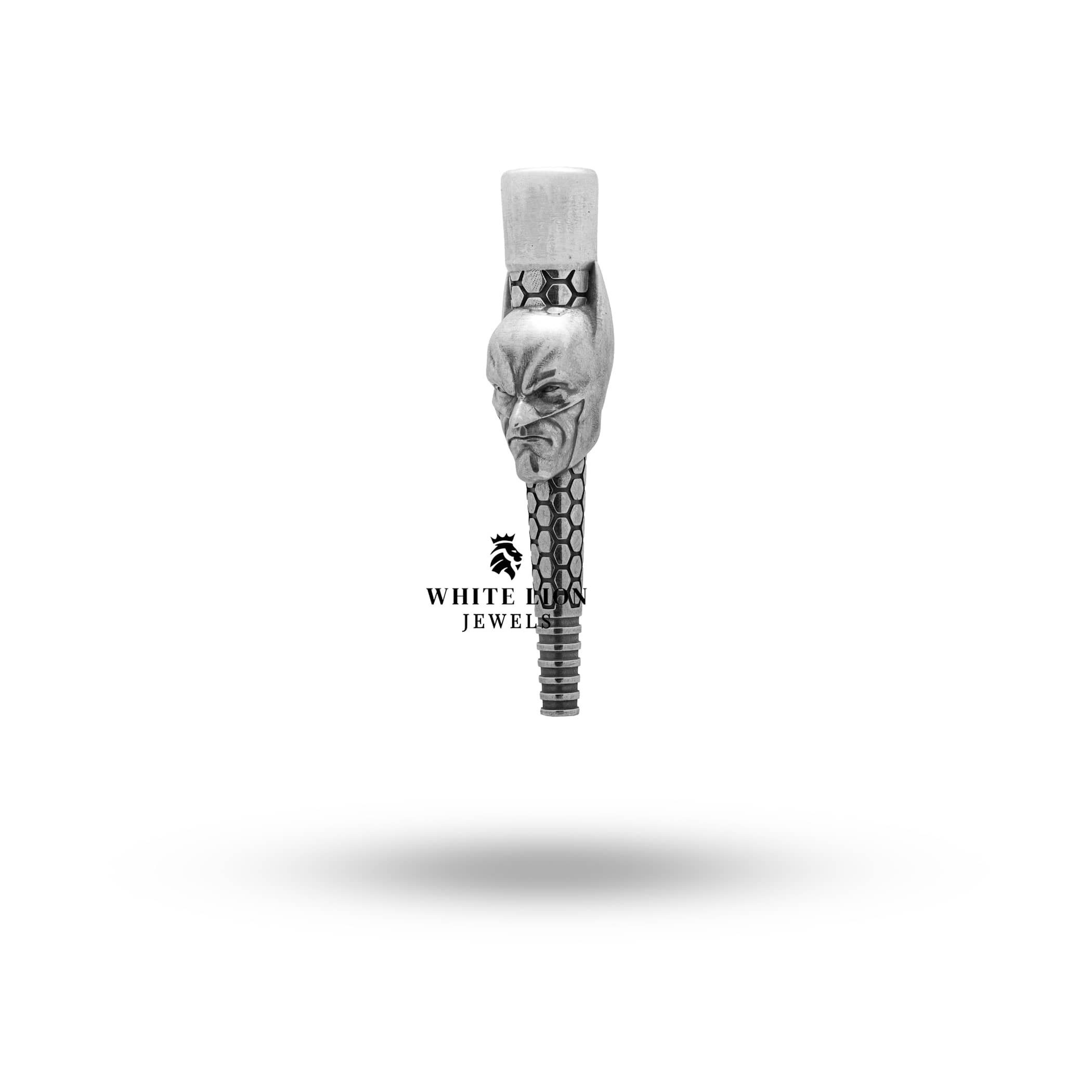 Luxury mouth tip for hookah in oxidized silver with protective coating