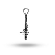 Exquisite Oxidized Silver finish pendant featuring Goddess Padmavati Venkateshwara designed by White Lion Jewels