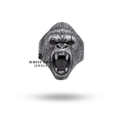 Unique Gorilla Design Sterling Silver Ring for Men