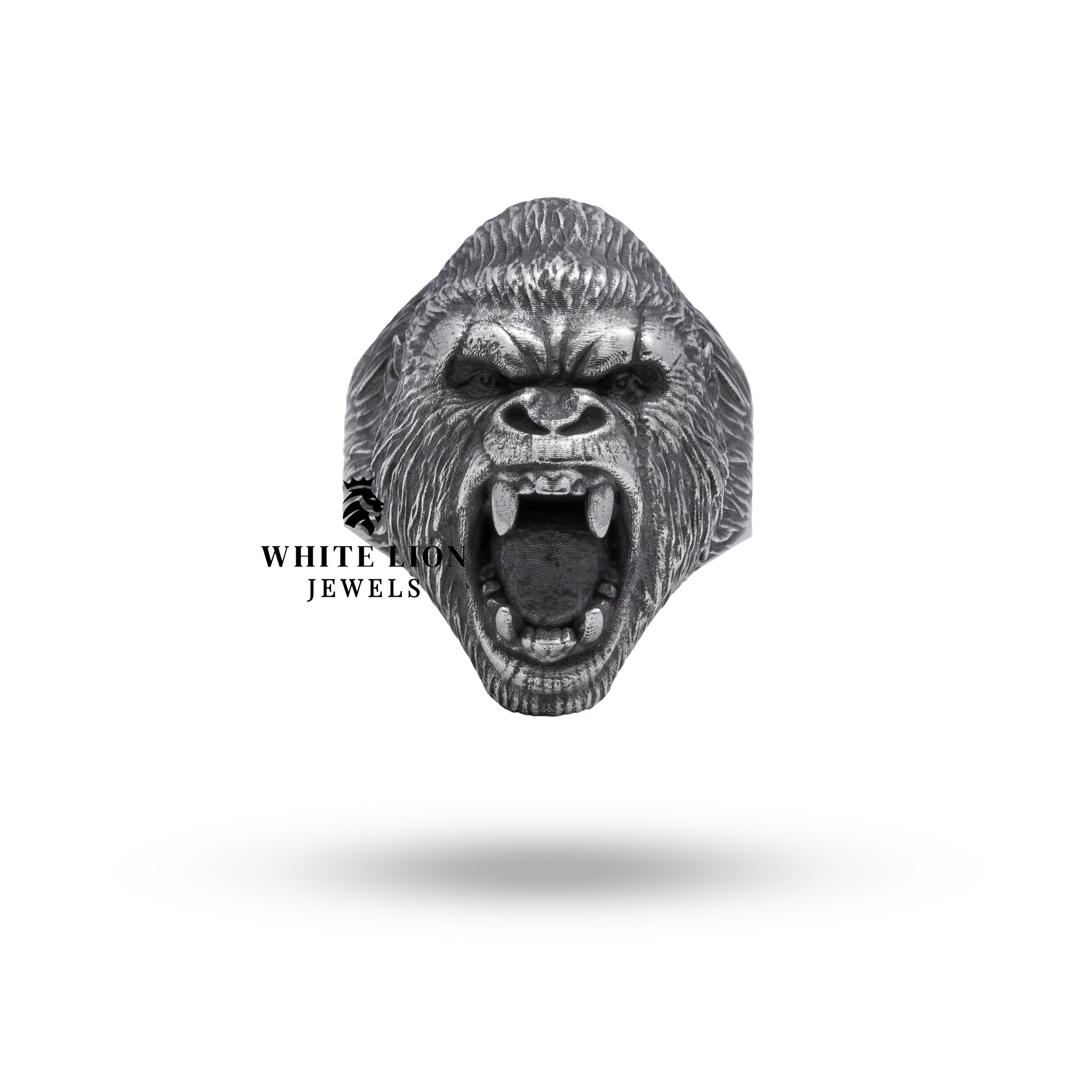Unique Gorilla Design Sterling Silver Ring for Men