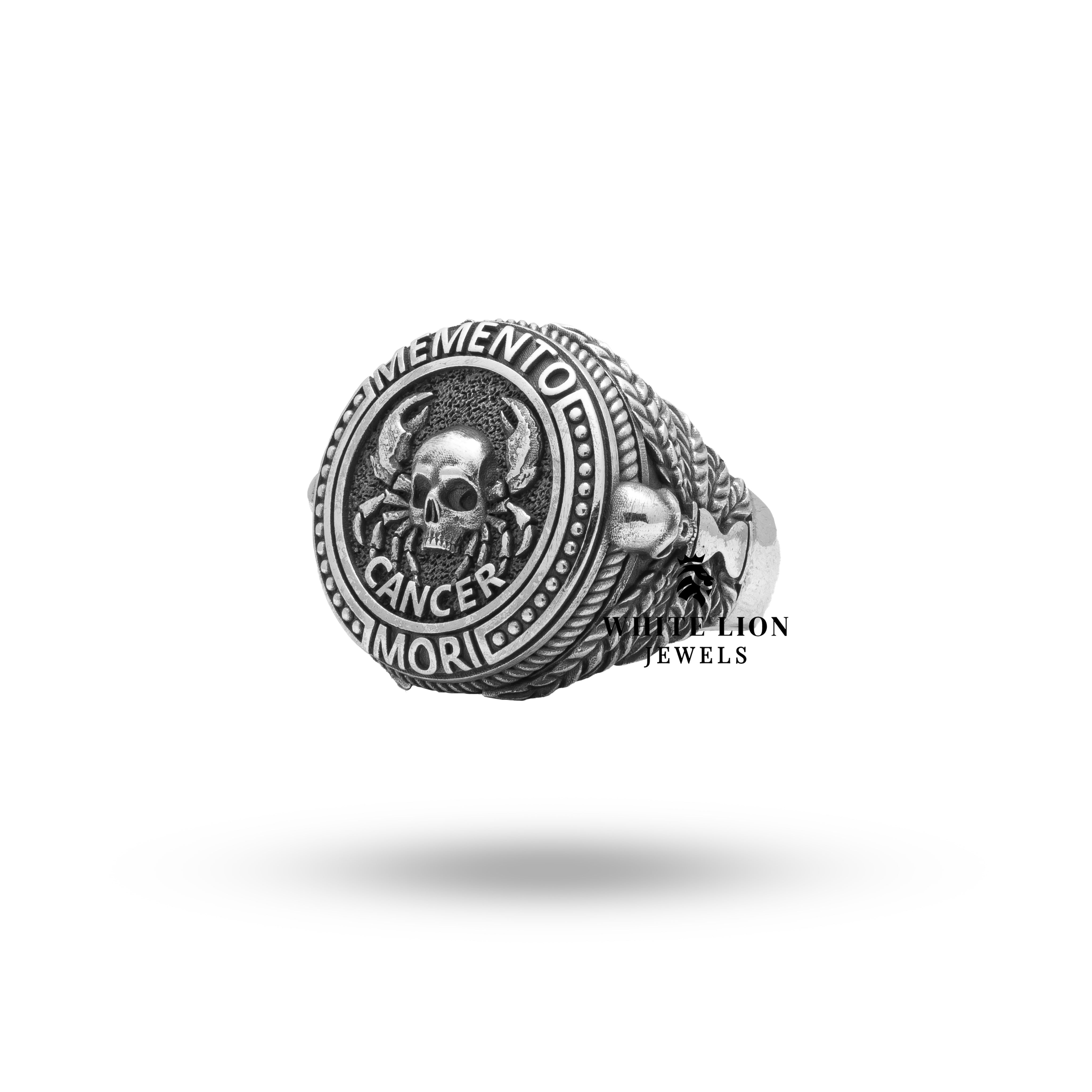 Close-up of 925 Sterling Silver Ring with Oxidized Finish