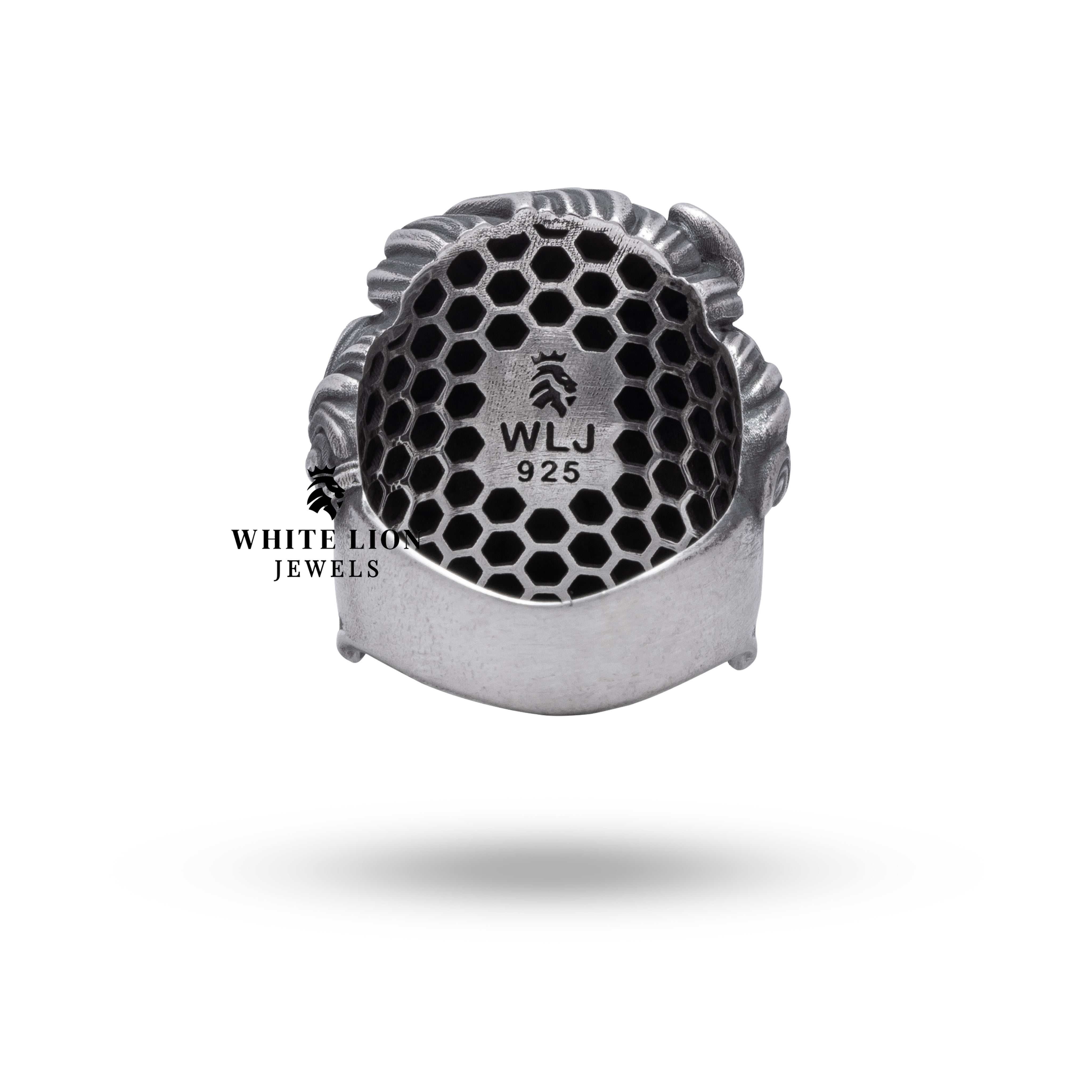 Oxidized silver mustached skull ring for gothic fashion enthusiasts