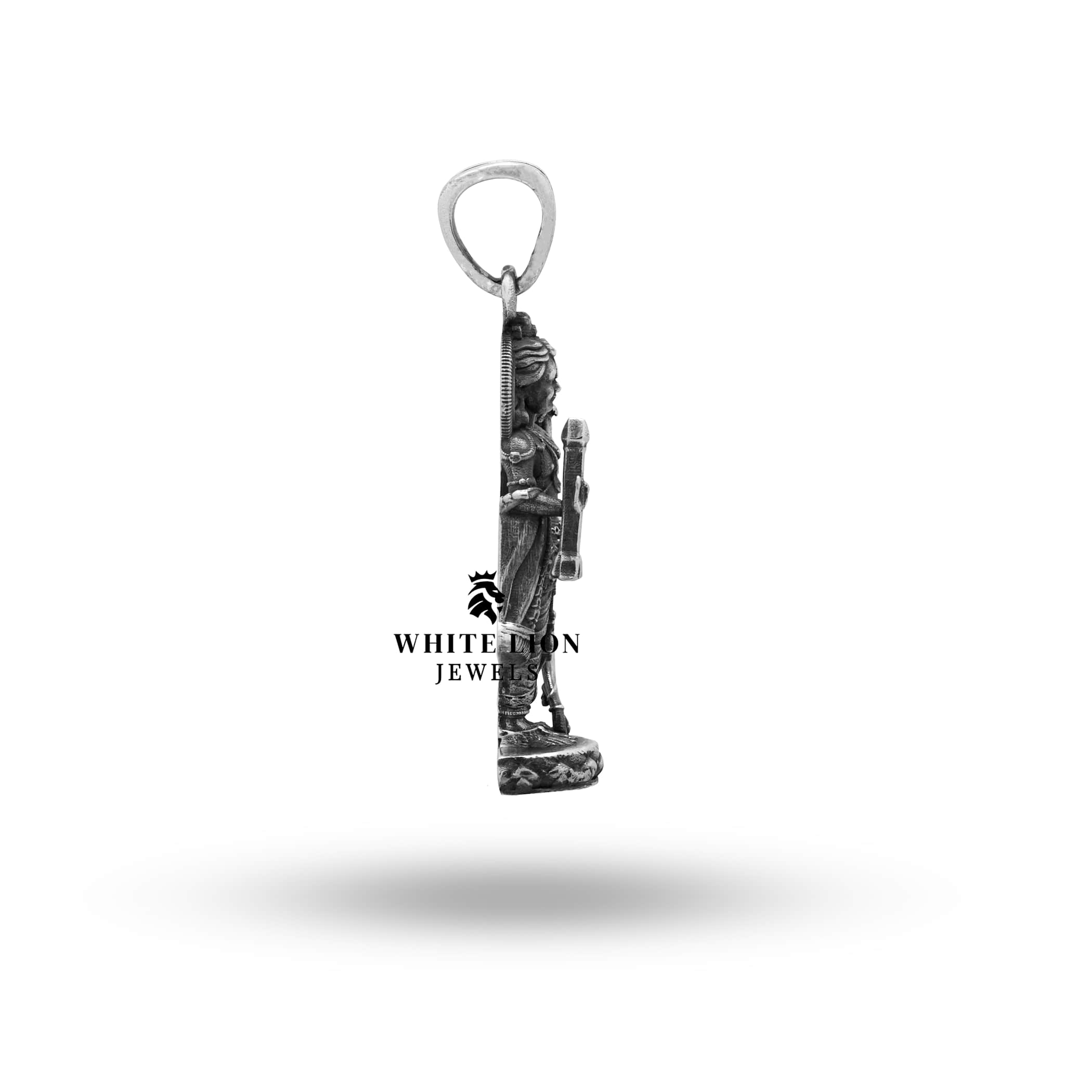 Shree Rama 925 Sterling Silver Pendant paired with elegant chain for a complete set.