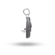 Handcrafted 925 Sterling Silver Gemini Zodiac pendant by White Lion Jewels.