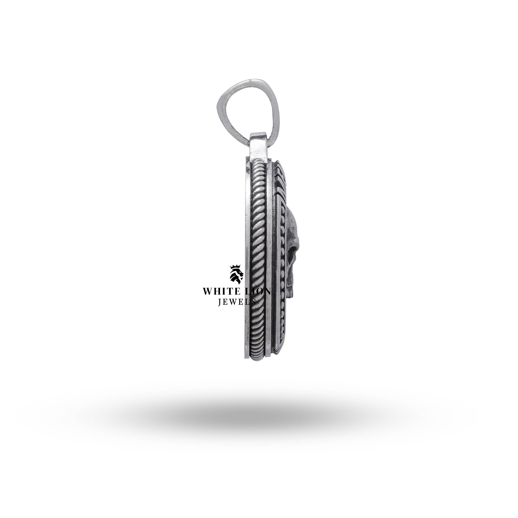 Handcrafted 925 Sterling Silver Gemini Zodiac pendant by White Lion Jewels.