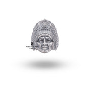 Front view of American Indian 925 Sterling Silver Ring highlighting cultural motifs