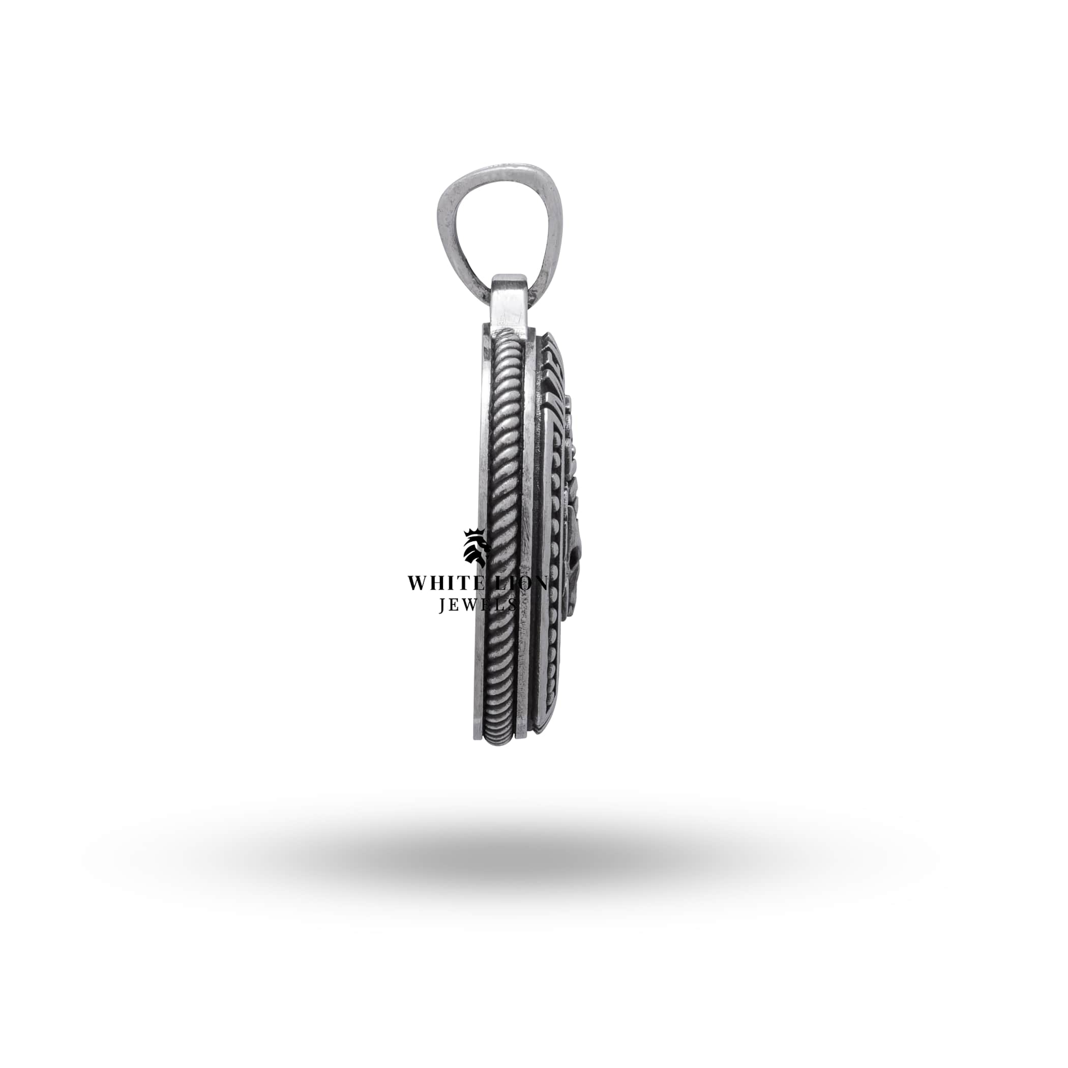 Detailed close-up of Memento Mori Scorpio Zodiac Pendant showcasing Sterling Silver quality.