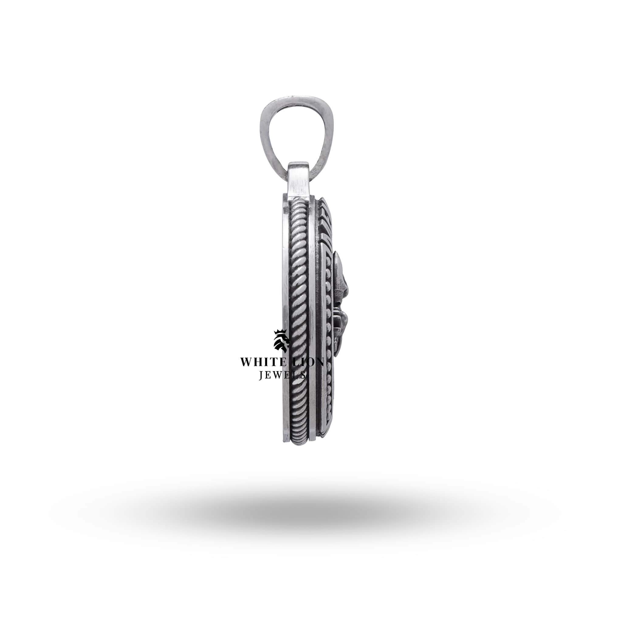 Elegantly designed Memento Mori-themed Pisces Zodiac Pendant in sterling silver, showcasing artisanal quality.