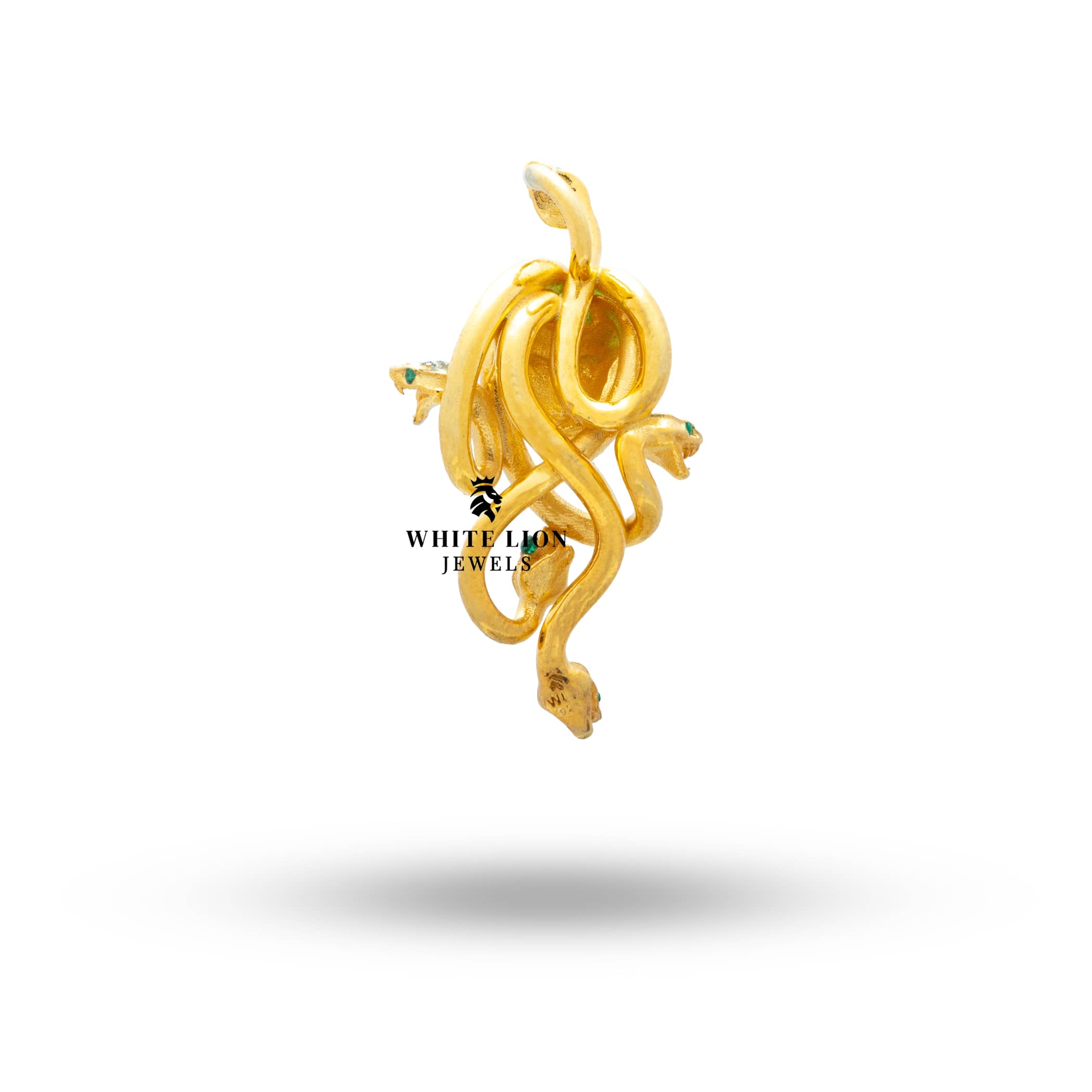 Gold Plated Medusa Pendant styled with evening attire.