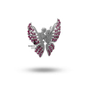 Side angle of 925 Sterling Silver Butterfly Brooch showing detailed craftsmanship and elegance.