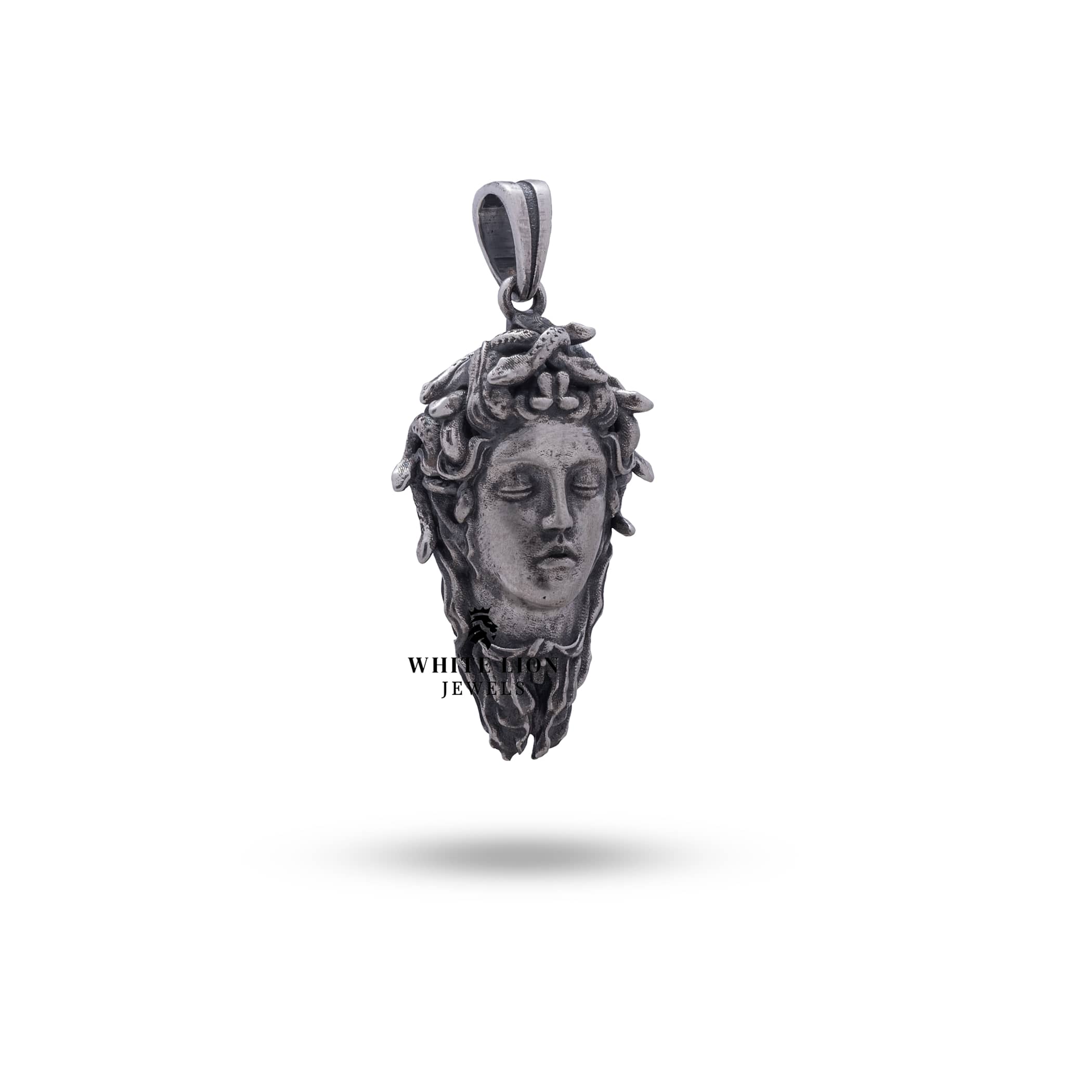 Greek Medusa 925 Sterling Silver Pendant Luxury Jewelry – White